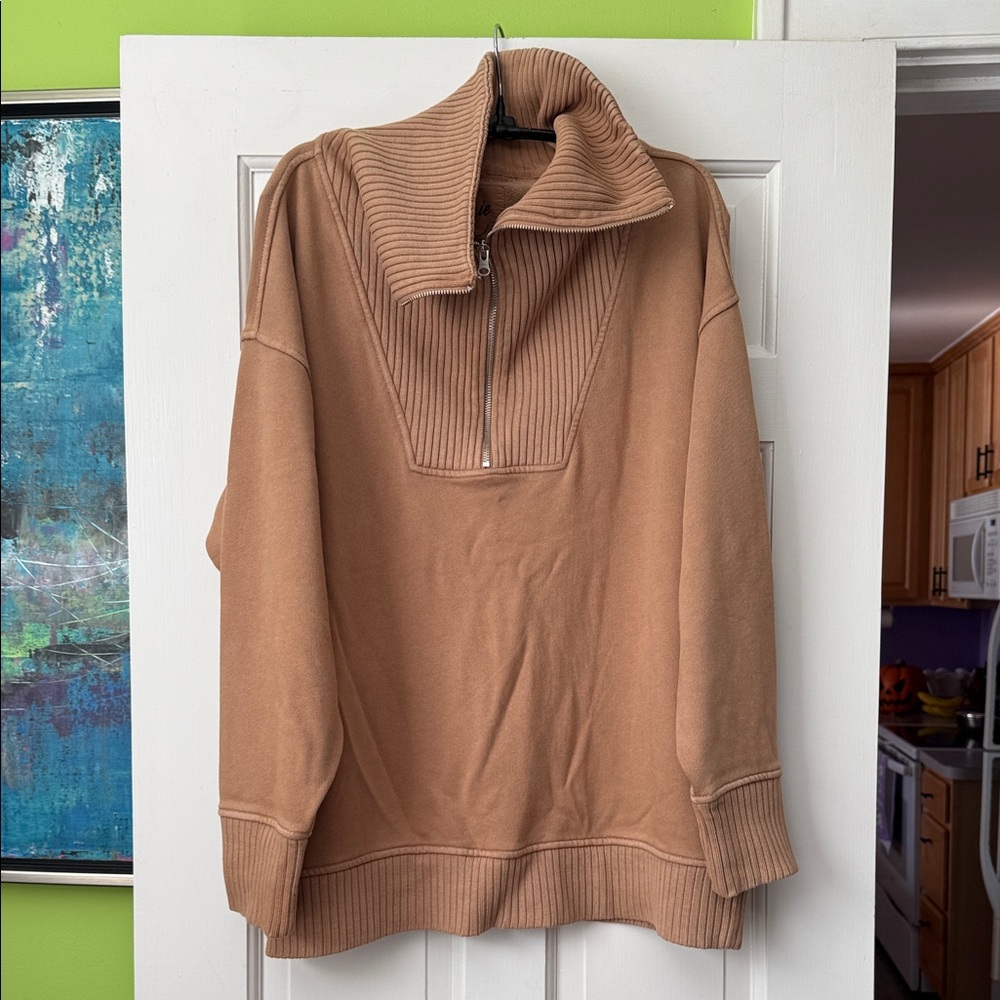 Women’s aerie Tobacco Colored Half-Zip Sweater